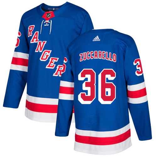Adidas New York Rangers #36 Mats Zuccarello Royal Blue Home Authentic Stitched Youth NHL Jersey